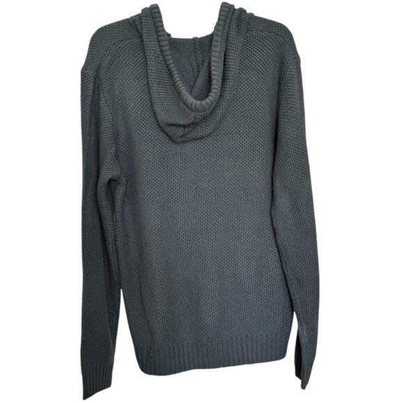 NEW UNION SEA//WA Men's Green Textured Knit Pullover Hoodie Size M - Picture 2 of 6